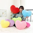 SRUILUO 1 PCS Heart Shape Throw Pillows, Pink Fluffy Heart Shape