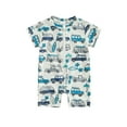 thumbnail image 2 of Elippeo Little Boys Short Sleeve Swimsuit Round Neck Whale Print Zip UP Rash Guard Swimwear Sun Protection Infant Toddler Bathing Suit 0-4 Years, 2 of 10