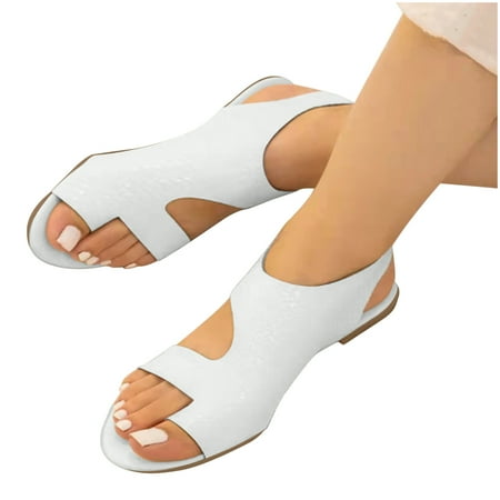 

Womens Comfort Bunion Corrector Flat Shoes Orthopedic Toe Ring Flat Sandal Summer Beach Sandal for Women Dressy