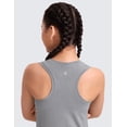thumbnail image 5 of CRZ YOGA Girls Seamless Athletic Tank Tops Waist Length Active Dance Casual Racerback Sleeveless Shirts Kids Teen, 5 of 6