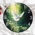 thumbnail image 2 of Soliyoahee Peace Dove Clock 10inch Wooden Round Wall Clock Living Room Decoration Silent No Tick Battery Powered for Kitchen Bathroom Living Room Office, 2 of 6