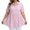 Pink, variant on ClodeEU Women's Striped Embroidered Plus Size Print Short Sleeve Peplum Blouse, Casual Button Down Summer Shirt Black,Women's Plus L