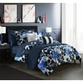 thumbnail image 2 of Chic Home Malea 9 Piece Comforter And Quilt Set Contemporary Floral Print Bed In A Bag - Sheet Set Decorative Pillows Shams Included, Twin, Blue, 2 of 2