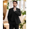 thumbnail image 3 of Traje MAGE MALE de 3 piezas, corte slim, blazer negro, chaleco y pantalón, 3 of 9
