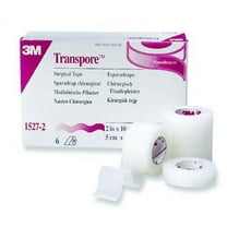 3M Transpore Standard Water Resistant Plastic Medical Tape ''1/2 Inch x 10 yds, 2 Pack''
