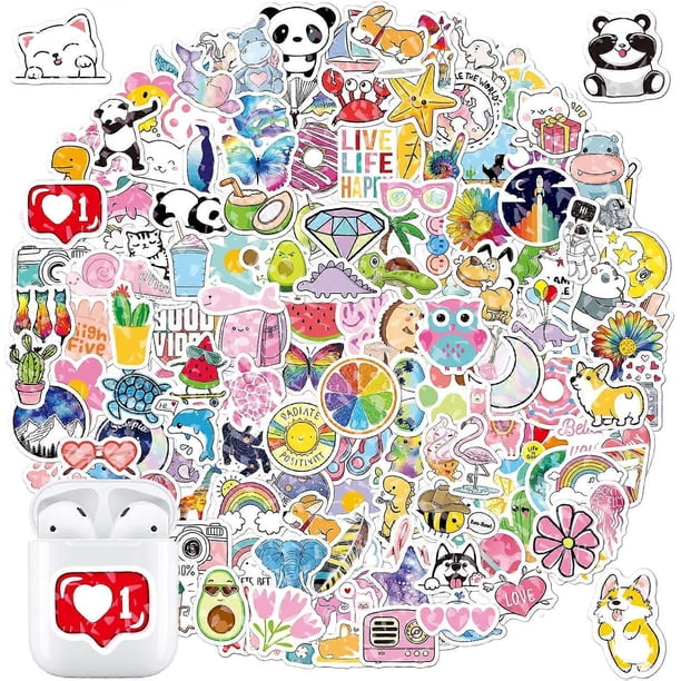100 Pcs Cute Stickers, Kawaii Stickers for Kids,Girls.Teens, Vinyl Waterproof Stickers for Water Bottles,Laptop, Phone Etc. Stickers Make Your Items M