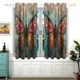 thumbnail image 2 of Butterfly on Wall Curtain Black Out Thermal Insulation Curtains Aesthetic 54 Inch Length for Bedroom Living Room 2 panels set, 2 of 5