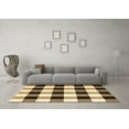 thumbnail image 3 of Ahgly Company Indoor Square Checkered Brown Modern Area Rugs, 7' Square, 3 of 4
