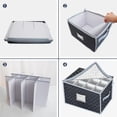 thumbnail image 5 of 2 pack  Wine Glass Organizers with Dividers for 12 Stemmed Crystal Glassware Organizers or China Crystal Glassware Organizers (15" x 12" x 10") - Gray, 5 of 5
