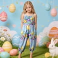 thumbnail image 2 of Staki Girls Rompers Girls Wide Leg Jumpsuit Kids Casual Sleeveless Romper Spaghetti Overalls with Pockets 1-10Y(Blue,5-6 Years), 2 of 6