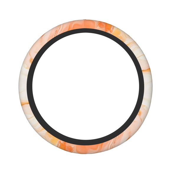 Steering Wheel Cover High Stretch Durable Anti Slip Universal 15 Inch For Cars Trucks Suvs Atv Protects From Heat Cold Wear Peachpuff Marble_1
