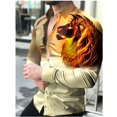 thumbnail image 1 of Ropa de fiesta de moda para hombre, cárdigan de lujo, camisas sociales con solapa y botones, camisetas casuales con estampado playero de manga larga, tallas grandes, 1 of 6
