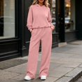 thumbnail image 4 of Jalioing Womens Long Sweatshirt Jacket Suits 2 Piece Sports Sets Long Sleeve Coats Warmth Trousers Solid Color Set, 4 of 9