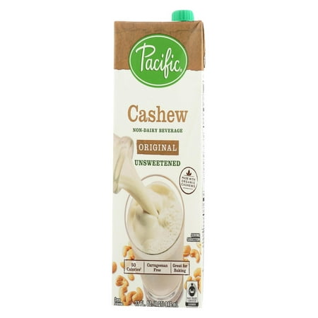 Pacific Natural Foods Cashew Beverage - Organic - Unsweetened- Pack of 6 - 32 Fl