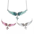 thumbnail image 4 of Antique Women Rhinestone Angel Wing Cross Necklace Crystal Jewelry Gift, 4 of 9