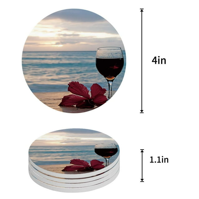 RYLABLUE Ensemble de Motif Géométrique Moderne de 6 Coaster Rond pour les Boissons, Absorbant en Céramique Coasters en Pierre Tapis de Tasse avec Base en Liège pour la Maison Cuisine Salle Café Table