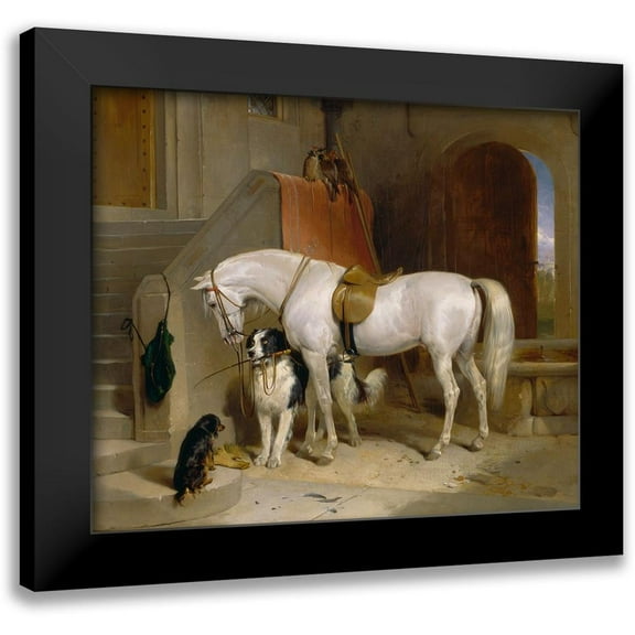 Landseer, Sir Edwin Henry 14x12 Black Modern Framed Museum Art Print Titled - Favourites