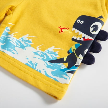 

NECHOLOGY Toddler Kids Baby Boys Girls Jogger Shorts Summer Cotton Casual Cartoon Dinosaur Embroider Short Active 9 Months Clothes Shorts Grey 4-5 Years