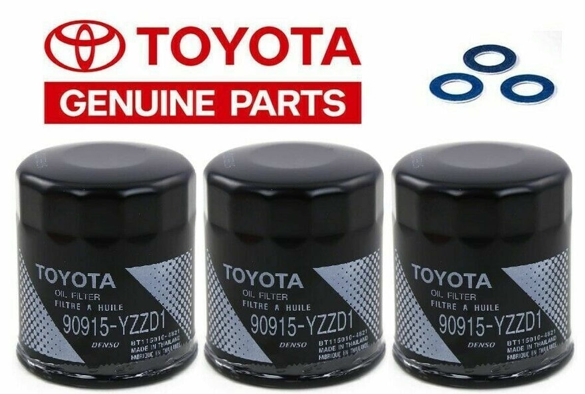 Set 3 Genuine Toyota Oil Filter Oem With Washer 90915Yzzd1