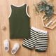 thumbnail image 5 of Guardurnaity Yinyinxull bebé niños 2 uds conjuntos sin mangas verano camisetas sin mangas pantalones cortos conjuntos de ropa gris 0-6 meses conjuntos de ropa Verde 110cm Guardurnaity AP002834-10, 5 of 6