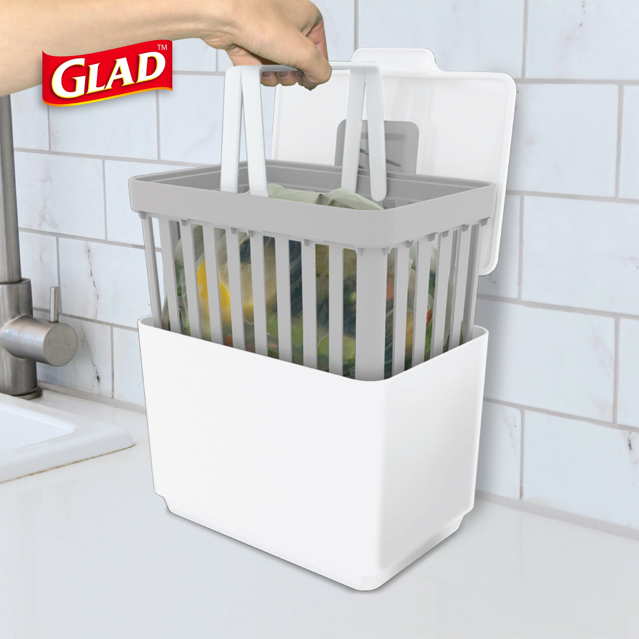 Glad 1.5 Gallon Countertop Compost Bin - Gray