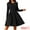 Black, variant on DARING DIVA Long Sleeve Round Neck A- Line Swing Knee Length Dress S Black