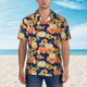 thumbnail image 2 of Balery fall Pumpkin Daisy Camisas hawaianas de manga corta para hombre, camisas playeras de corte holgado, camisas de vacaciones con botones,Medium, 2 of 7