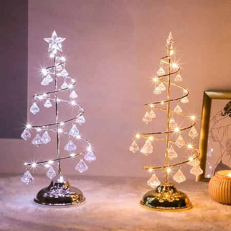 

LINASHI LED Christmas Tree Lamp Bedroom Desk Night Light Ornament Home Party Decoration