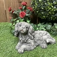 thumbnail image 3 of Spaniel Perro Estatuilla Escultura Jardín Estatuas Adornos Decorativo Resina Semejanza Mascotas Acostado para Patio Césped Paisaje Patio shamjiam Estatuilla al aire libre, 3 of 7
