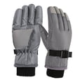 thumbnail image 1 of Guantes de invierno para niños, guantes para clima frío, guantes impermeables de felpa interiores, guantes de esquí para nieve para niñas, niños, , Gris, 1 of 8