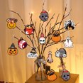 thumbnail image 4 of 12 Uds. Señales de fiesta de Halloween, etiquetas creativas de globo ocular de fantasma de calabaza para ventana de pared, 4 of 7