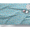 thumbnail image 2 of Soimoi Blue Cotton Poplin Fabric Daisies Floral Printed Craft Fabric by the Yard 58 Inch Wide, 2 of 3