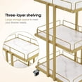 thumbnail image 5 of BarberPub 3 Tiers Trolley Cart with Open Shelves, Utility Cart with Wheels, 5 of 9