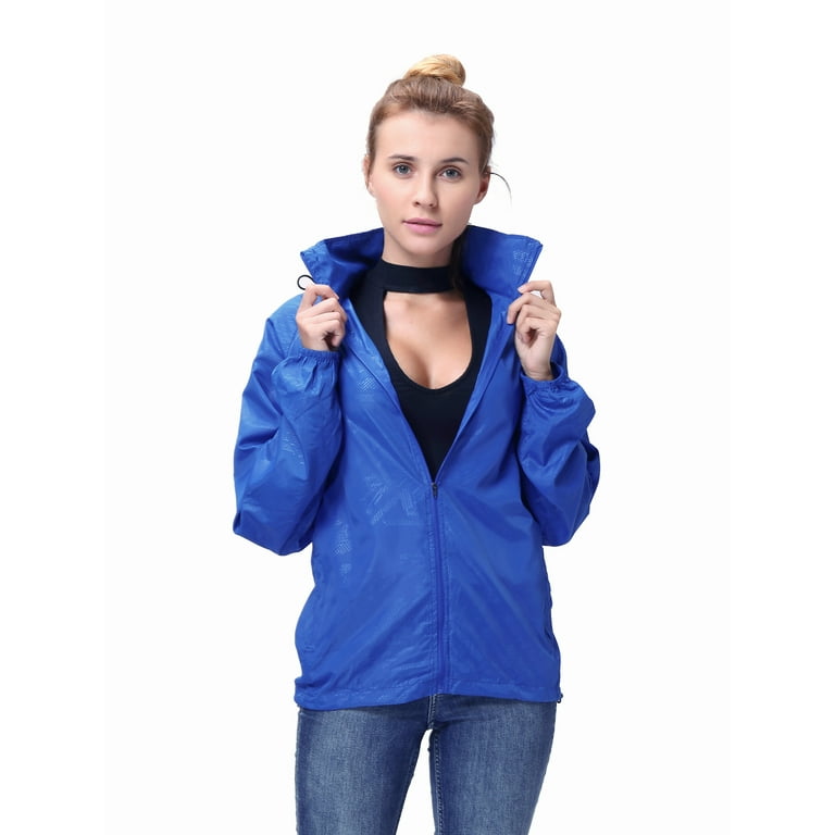 FANNYC Womens Mens Outdoor Lightweight Hooded Windbreaker Jacket