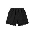 thumbnail image 6 of JanJean Kids Girls High Waist Denim Jean Shorts Frayed Raw Hem Wide Leg Short Jeans Hot Pants Loose Black 160, 6 of 7