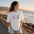 thumbnail image 3 of Women's Mermaid Seashell Graphic T-Shirt, Coastal Beach Summer Shirt, 3 of 4