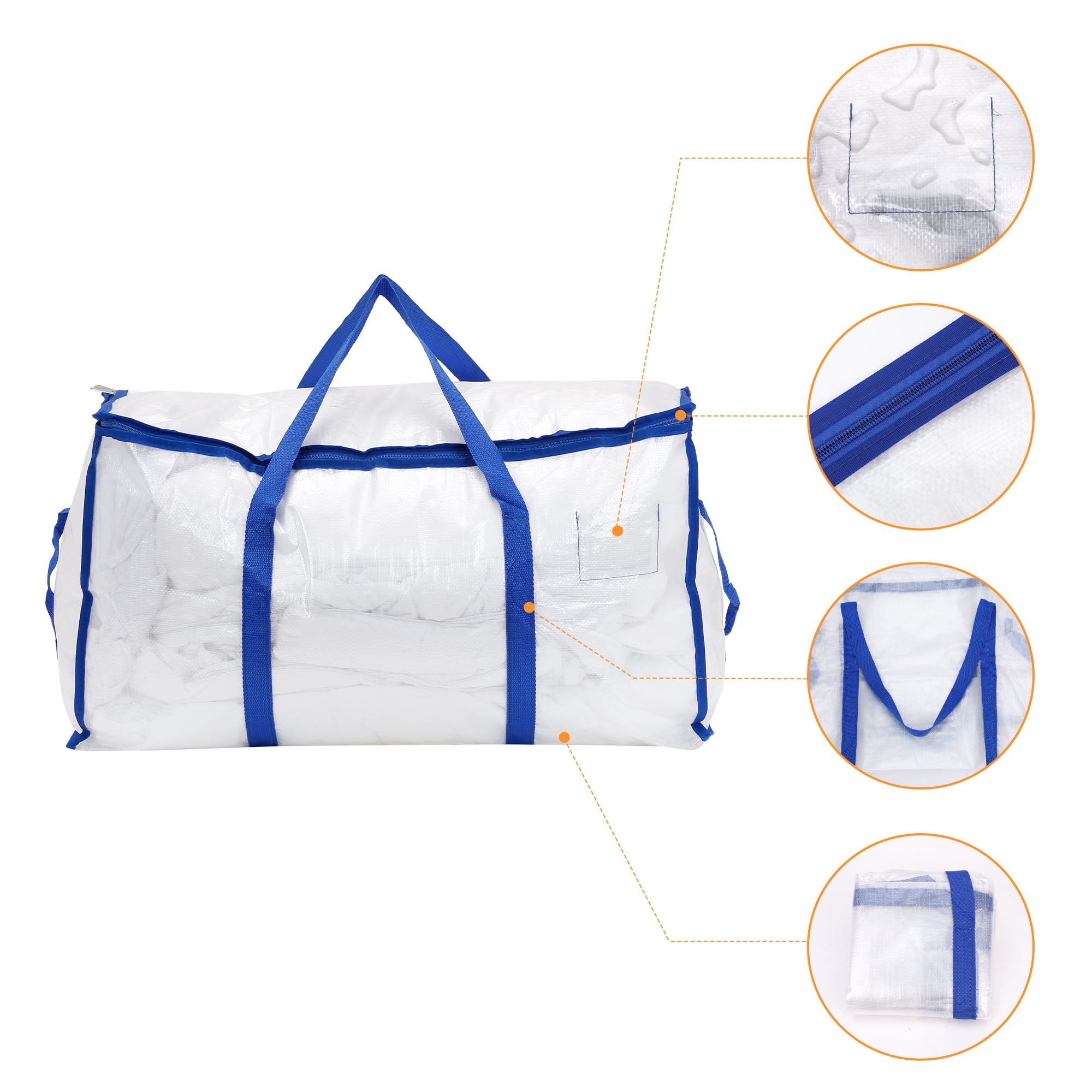 Unique Bargains 1 Pack Clothes Storage Foldable Storage Bags for Closet Organizers Blue