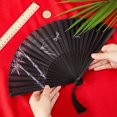 thumbnail image 3 of Retro Folding Fan Chinese Japanese Black Oriental Elegant Vintage Bamboo Silk Fan Dragonflies Bamboo Prom Decor Handmade Gift Handheld Fan for Wedding Tea Party Dancing Decorations, 3 of 6
