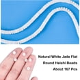 thumbnail image 4 of 150Pcs Natural White Jade Beads 4.5mm Heishi Disc Beads Strands Flat Round Stone Loose Beads Natural Gemstone Beads for DIY Choker Bracelets Necklaces Jewelry Craft Making, 4 of 9
