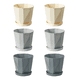thumbnail image 1 of "6 Pcs Macetas De Plastico Pequeñas Con Separador De Agua Gris ", 1 of 5