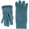 thumbnail image 3 of Women's Toasty Warm Plush Fleece Lined Knit Winter Gloves (Cadet Blue), 3 of 3