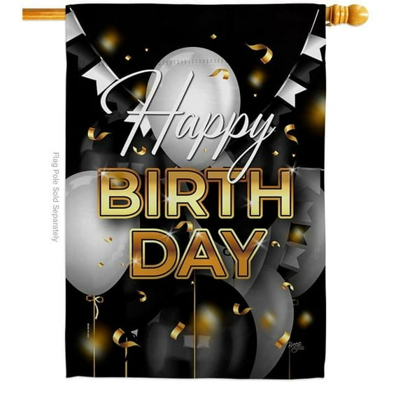 My Happy Birthday Celebration Double-Sided Garden Decorative House Flag, Multi Color