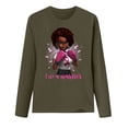 thumbnail image 3 of IROINNID Discount Breast Cancer Pullover for Women Breast Cancer Awareness Loose Top Long Sleeve Sweatshirt Pullover Blouse,Green, 3 of 4