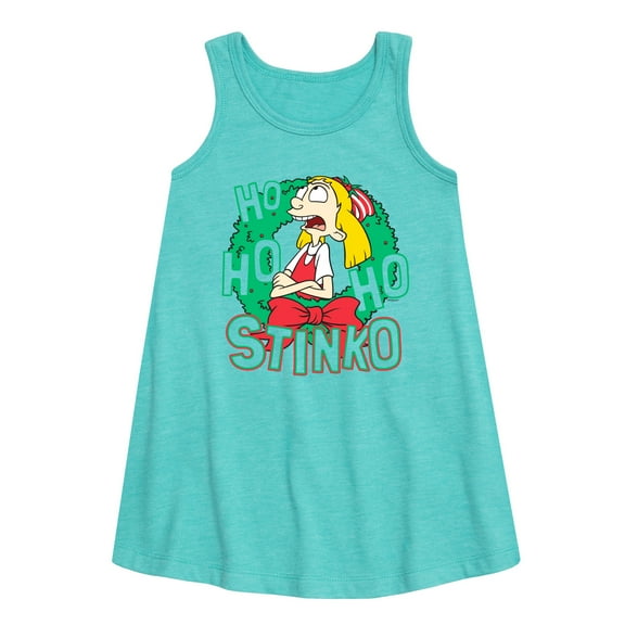 Hey Arnold! - Ho Ho Ho Stinko - Toddler and Youth Girls A-line Dress