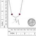 thumbnail image 3 of Gem Stone King 925 Sterling Silver Initial Letter Charm Pendant Necklace for Women with Moissanite and Created Ruby - Elegant Dangling Design on 18 inch Box Chain, 3 of 3