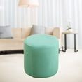 thumbnail image 4 of HLONK Round Ottoman Slipcover Polyester Blend Footstool Protector Covers Stretch with Elastic Bottom Feature Textured Machine Washable Jacquard Fabric - Grey, 4 of 8