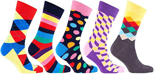 socks n socks - men's 5-pairs luxury cotton cool funky colorful ...