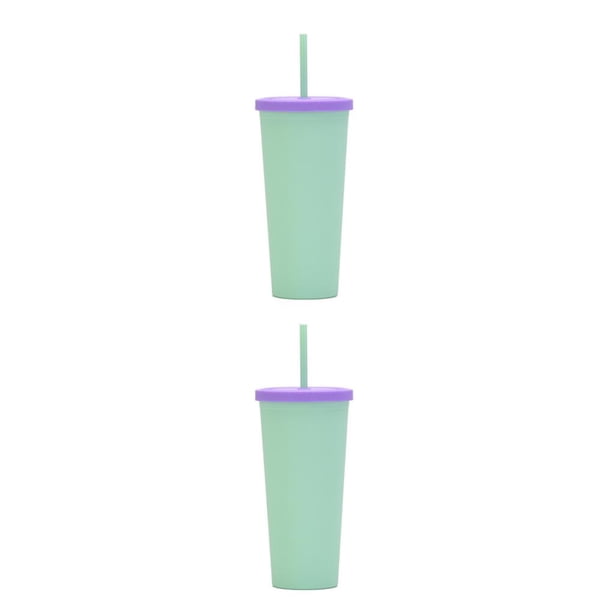 Yuarrent Taza de paja de plástico, botella de leche de té de café de estilo Simple, tazas heladas cómodas, hervidor de agua para coche, Type7 NO7