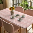 thumbnail image 3 of Pink Boho Table Cloths for 3 Foot Rectangle Tables, Vintage Ethnic Tribe Abstract Art Patio Waterproof Elastic Fitted Tablecloths, Washable Rectangular Table Cover for Camping, 3 of 8