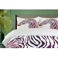 thumbnail image 4 of Ambesonne Animal Duvet Cover Sets, Ornamental Zebra Profile, 2-Queen, Purple Coral and Pink, 4 of 7